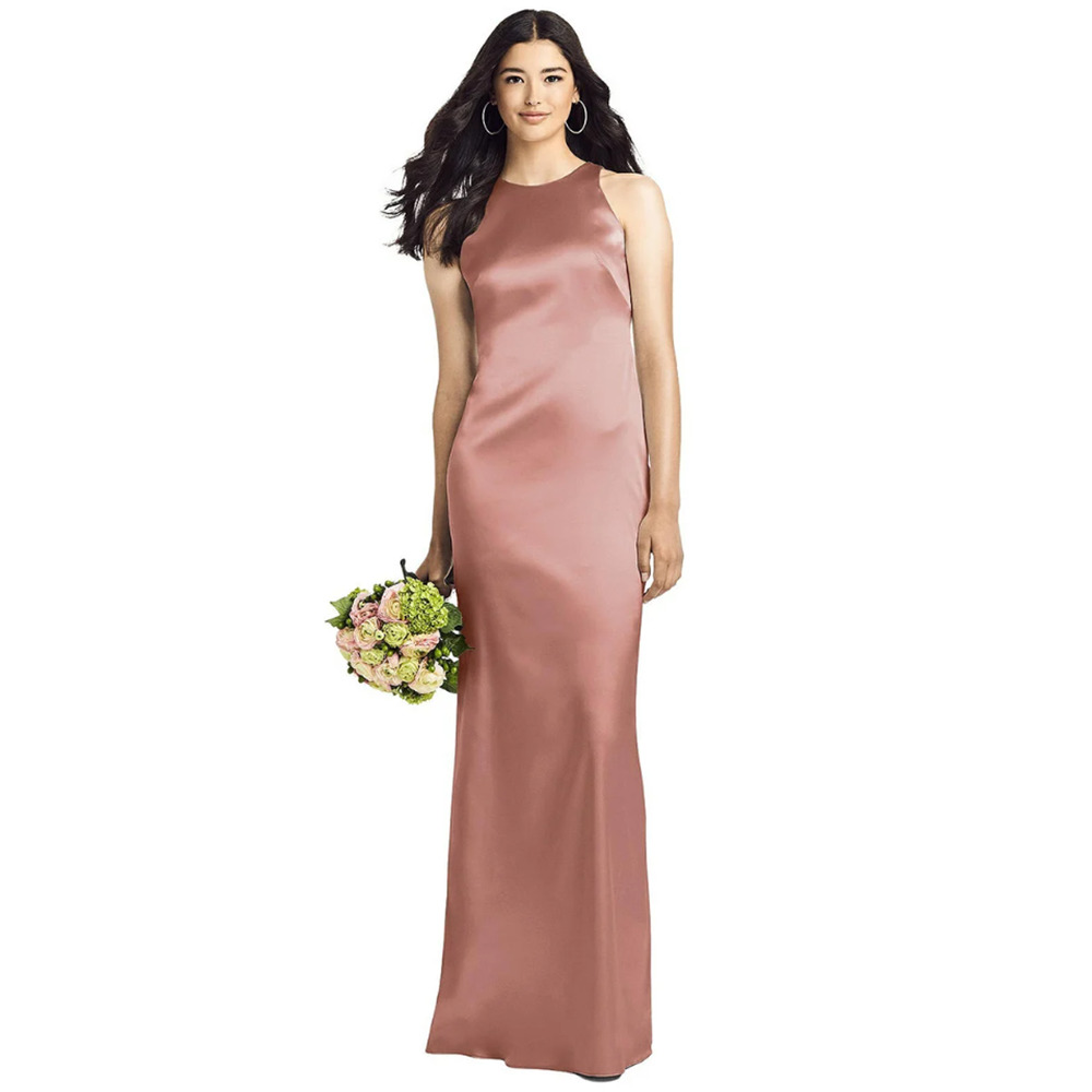 NEW! Social Women's 14 Open Twist Back Maxi Desert Rose Dress J1-20